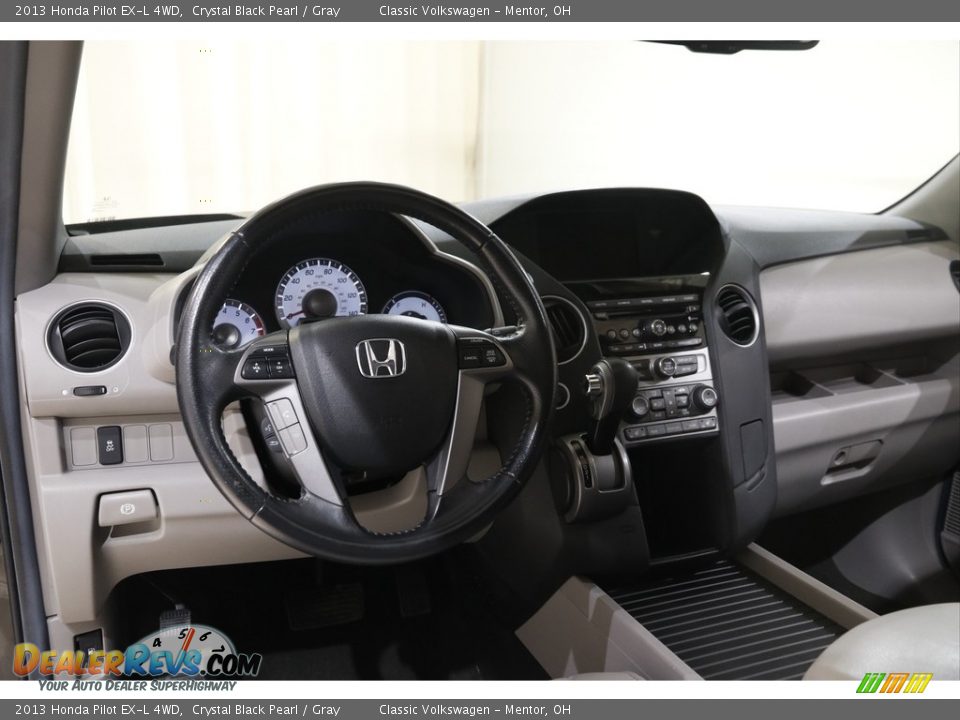 2013 Honda Pilot EX-L 4WD Crystal Black Pearl / Gray Photo #6