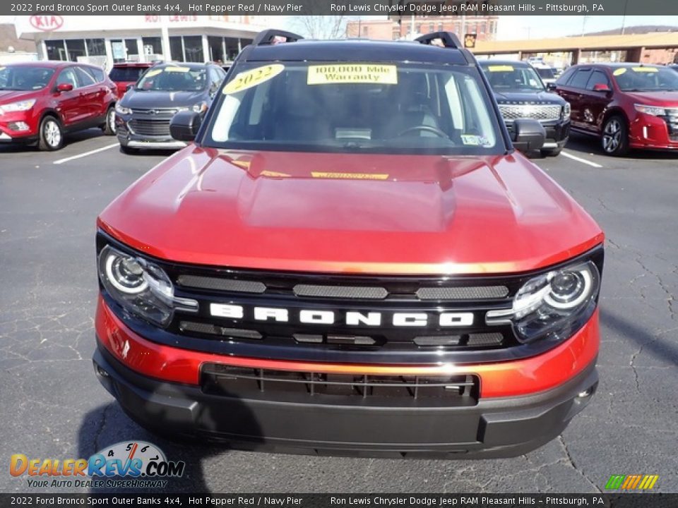 2022 Ford Bronco Sport Outer Banks 4x4 Hot Pepper Red / Navy Pier Photo #3