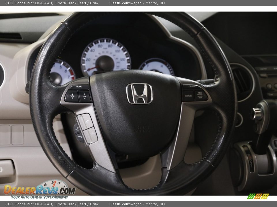 2013 Honda Pilot EX-L 4WD Crystal Black Pearl / Gray Photo #7