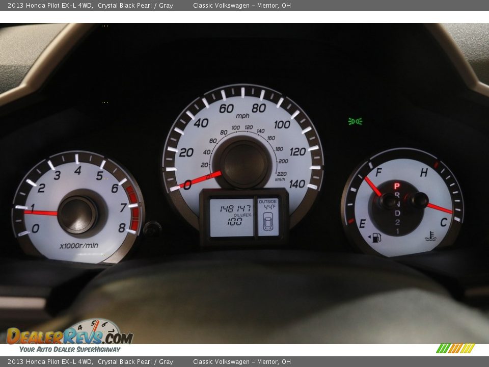 2013 Honda Pilot EX-L 4WD Crystal Black Pearl / Gray Photo #8