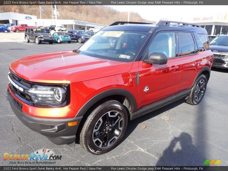 2022 Ford Bronco Sport Outer Banks 4x4 Hot Pepper Red / Navy Pier Photo #4