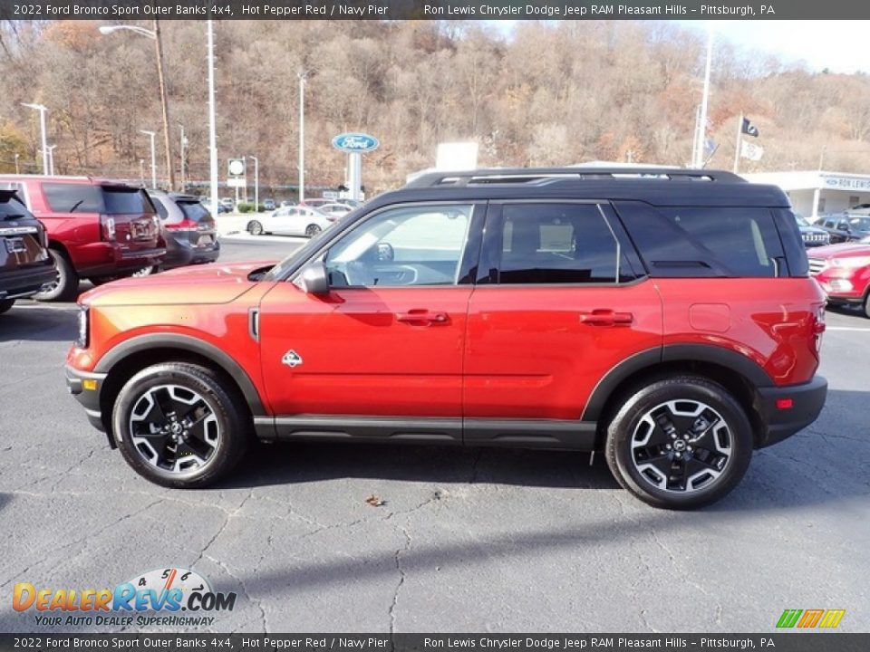 2022 Ford Bronco Sport Outer Banks 4x4 Hot Pepper Red / Navy Pier Photo #5