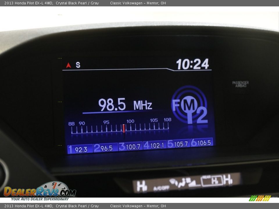 2013 Honda Pilot EX-L 4WD Crystal Black Pearl / Gray Photo #10