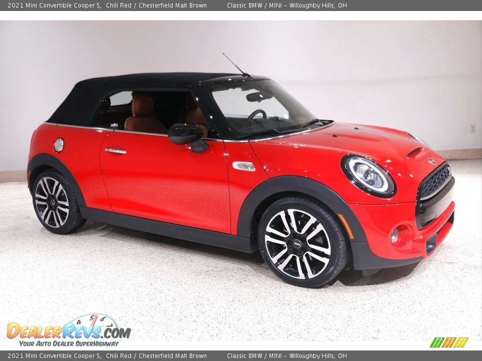 2021 Mini Convertible Cooper S Chili Red / Chesterfield Malt Brown Photo #2