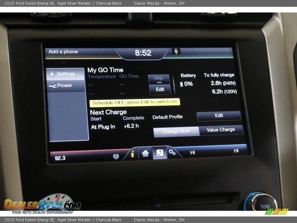 Controls of 2015 Ford Fusion Energi SE Photo #16