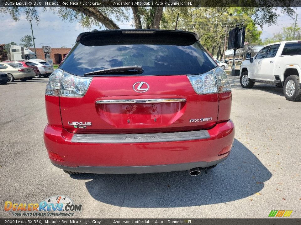 2009 Lexus RX 350 Matador Red Mica / Light Gray Photo #4