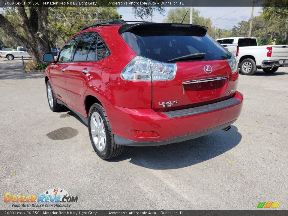 2009 Lexus RX 350 Matador Red Mica / Light Gray Photo #5