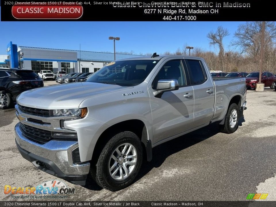 2020 Chevrolet Silverado 1500 LT Double Cab 4x4 Silver Ice Metallic / Jet Black Photo #1