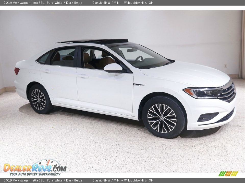 2019 Volkswagen Jetta SEL Pure White / Dark Beige Photo #1