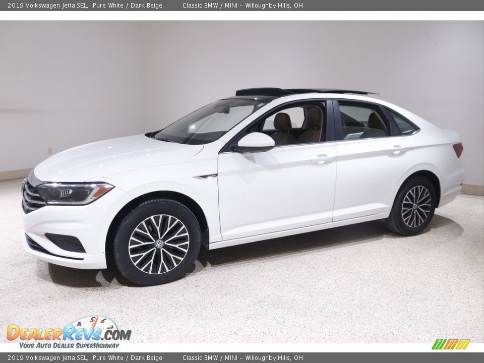 2019 Volkswagen Jetta SEL Pure White / Dark Beige Photo #3