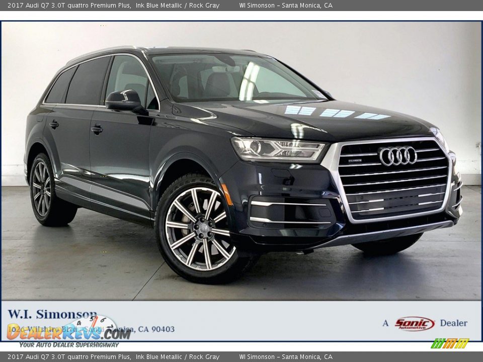 2017 Audi Q7 3.0T quattro Premium Plus Ink Blue Metallic / Rock Gray Photo #1