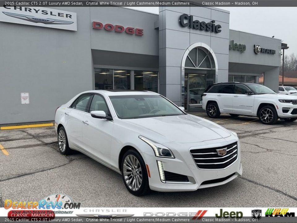 2015 Cadillac CTS 2.0T Luxury AWD Sedan Crystal White Tricoat / Light Cashmere/Medium Cashmere Photo #1