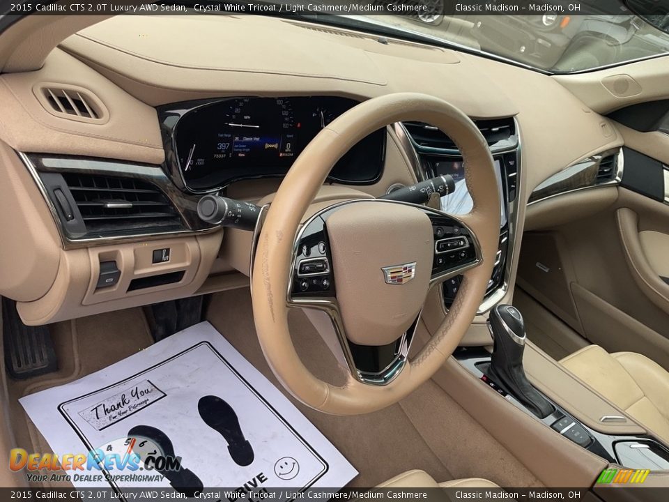 2015 Cadillac CTS 2.0T Luxury AWD Sedan Crystal White Tricoat / Light Cashmere/Medium Cashmere Photo #4