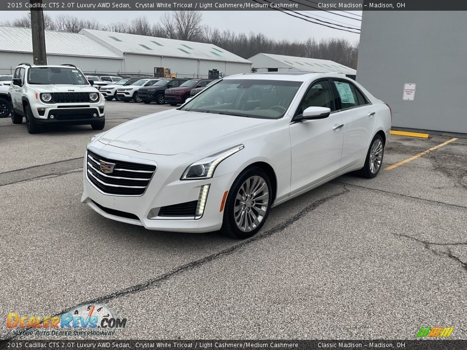 2015 Cadillac CTS 2.0T Luxury AWD Sedan Crystal White Tricoat / Light Cashmere/Medium Cashmere Photo #7