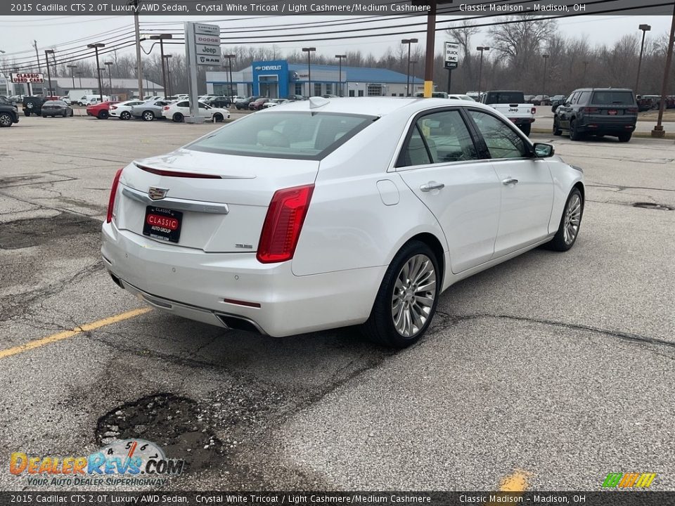 2015 Cadillac CTS 2.0T Luxury AWD Sedan Crystal White Tricoat / Light Cashmere/Medium Cashmere Photo #8