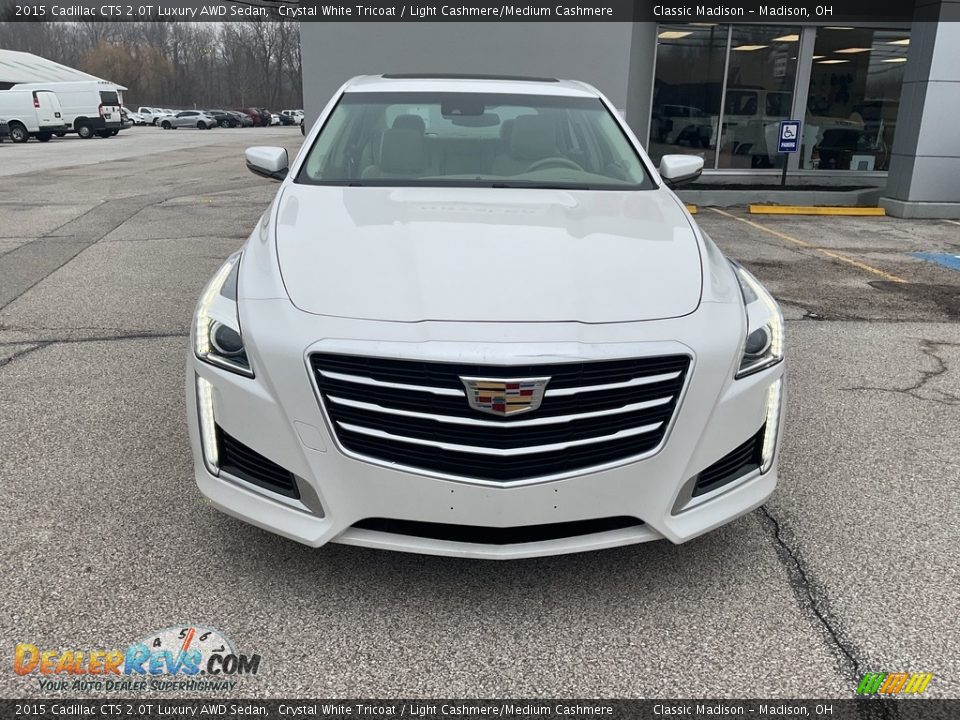 2015 Cadillac CTS 2.0T Luxury AWD Sedan Crystal White Tricoat / Light Cashmere/Medium Cashmere Photo #10