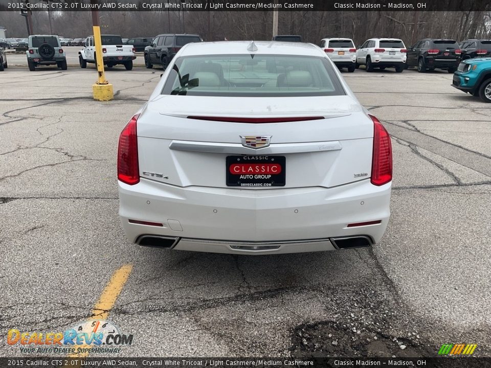 2015 Cadillac CTS 2.0T Luxury AWD Sedan Crystal White Tricoat / Light Cashmere/Medium Cashmere Photo #11