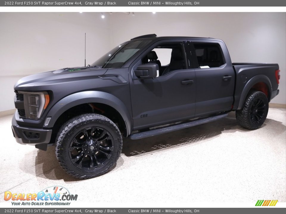 2022 Ford F150 SVT Raptor SuperCrew 4x4 Gray Wrap / Black Photo #3