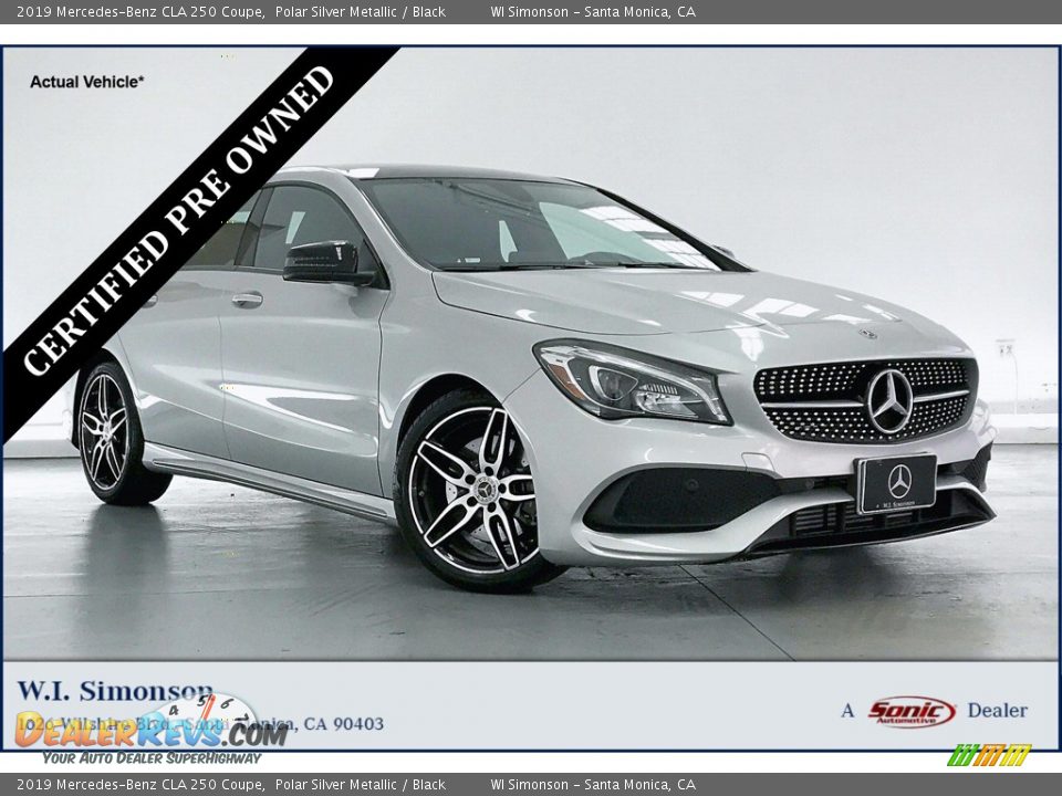 2019 Mercedes-Benz CLA 250 Coupe Polar Silver Metallic / Black Photo #1