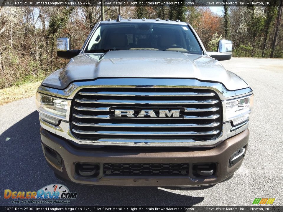 2023 Ram 2500 Limited Longhorn Mega Cab 4x4 Billet Silver Metallic / Light Mountain Brown/Mountain Brown Photo #3