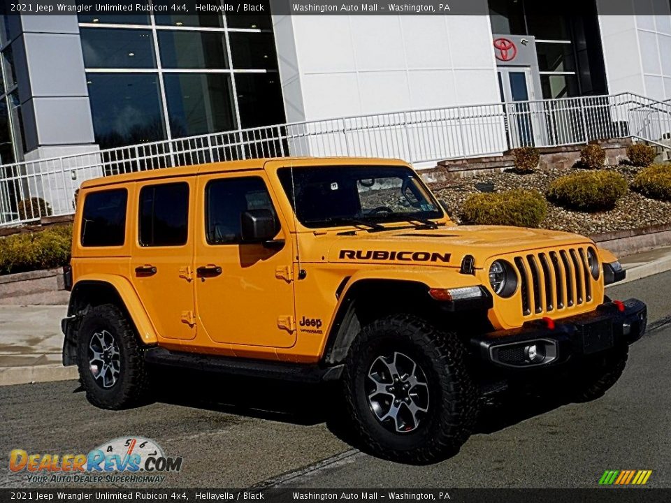 Front 3/4 View of 2021 Jeep Wrangler Unlimited Rubicon 4x4 Photo #1