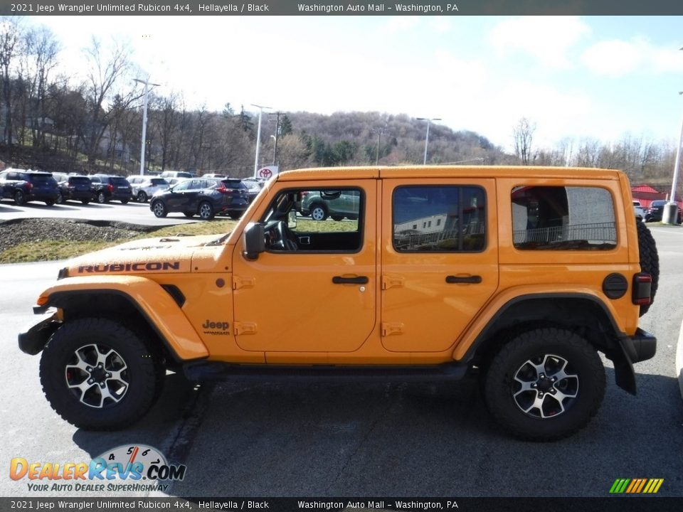 2021 Jeep Wrangler Unlimited Rubicon 4x4 Hellayella / Black Photo #13