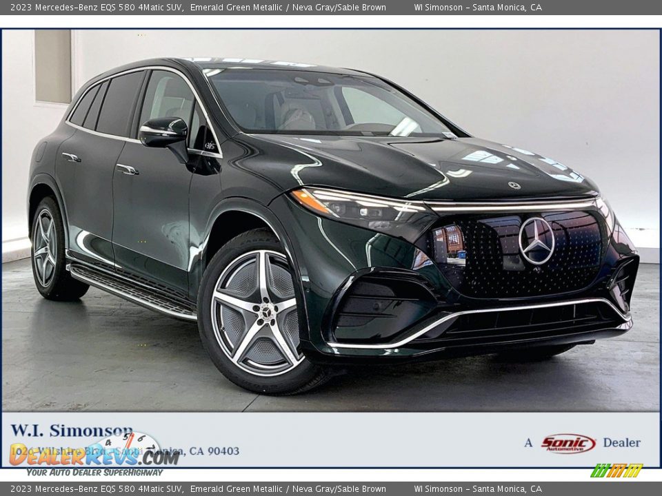 2023 Mercedes-Benz EQS 580 4Matic SUV Emerald Green Metallic / Neva Gray/Sable Brown Photo #1