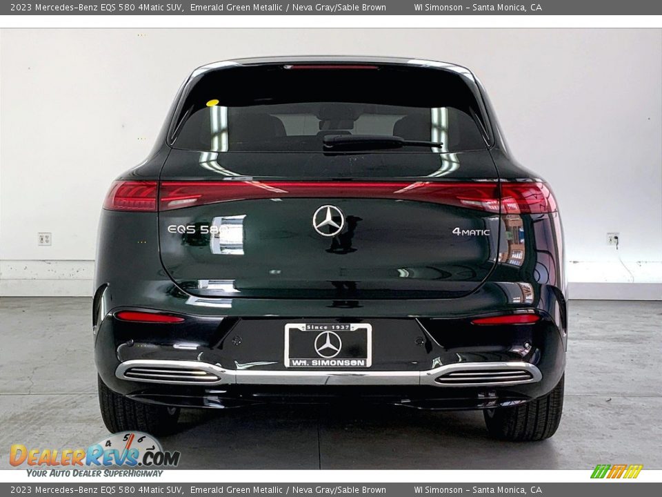2023 Mercedes-Benz EQS 580 4Matic SUV Emerald Green Metallic / Neva Gray/Sable Brown Photo #3