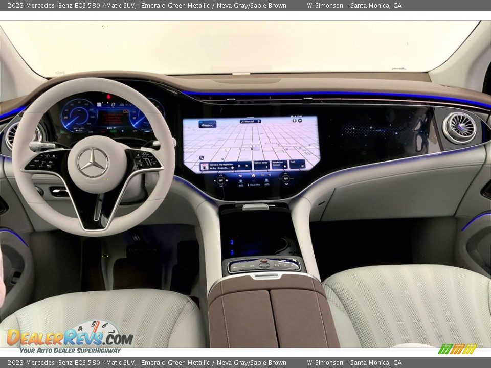 2023 Mercedes-Benz EQS 580 4Matic SUV Emerald Green Metallic / Neva Gray/Sable Brown Photo #6