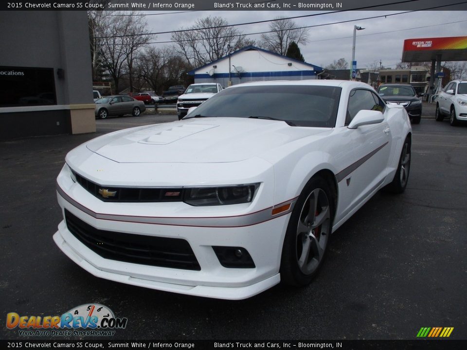 2015 Chevrolet Camaro SS Coupe Summit White / Inferno Orange Photo #2