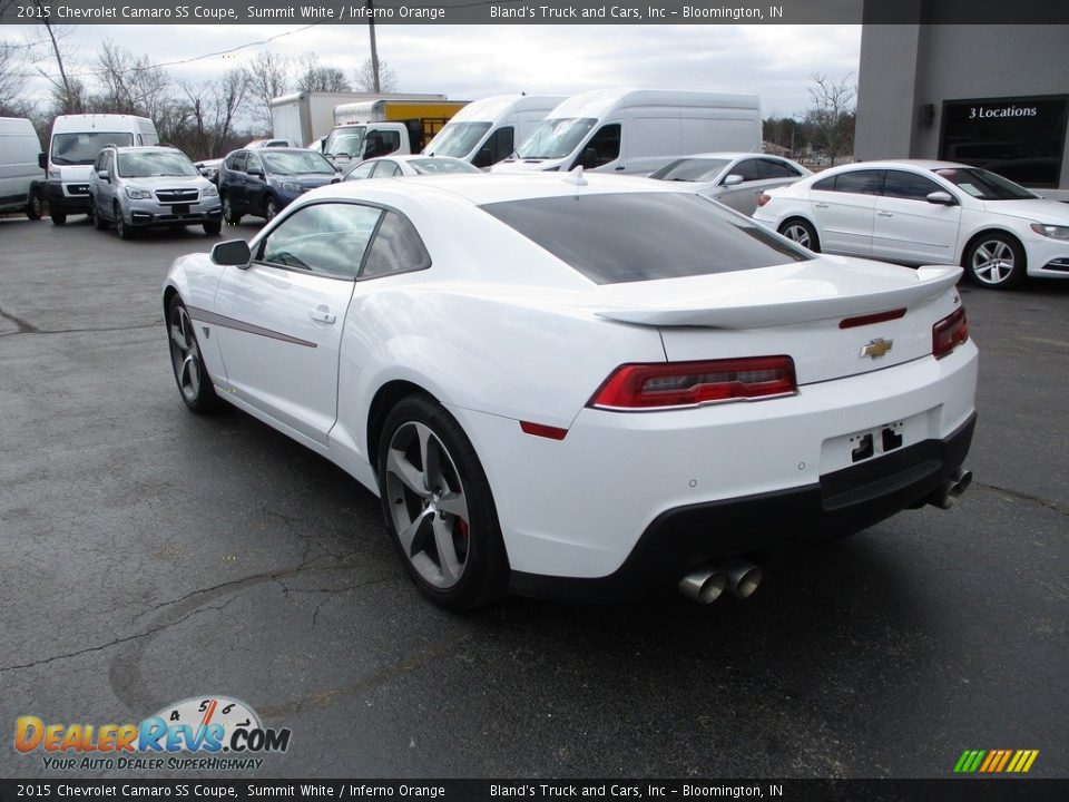 2015 Chevrolet Camaro SS Coupe Summit White / Inferno Orange Photo #3