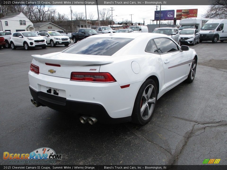 2015 Chevrolet Camaro SS Coupe Summit White / Inferno Orange Photo #4