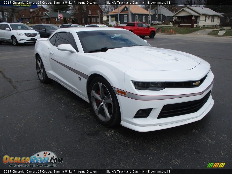 2015 Chevrolet Camaro SS Coupe Summit White / Inferno Orange Photo #5