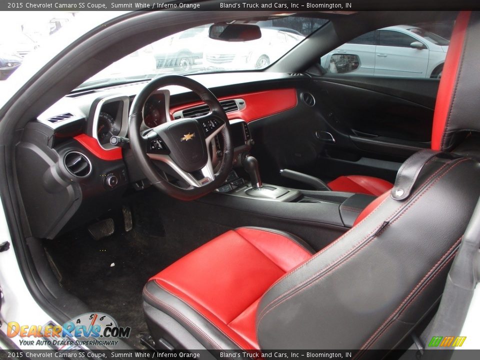 2015 Chevrolet Camaro SS Coupe Summit White / Inferno Orange Photo #7