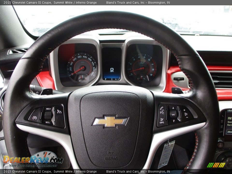 2015 Chevrolet Camaro SS Coupe Summit White / Inferno Orange Photo #8