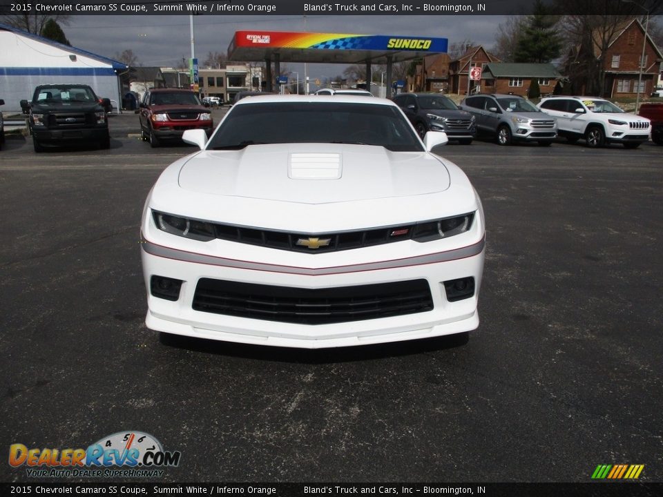 2015 Chevrolet Camaro SS Coupe Summit White / Inferno Orange Photo #18