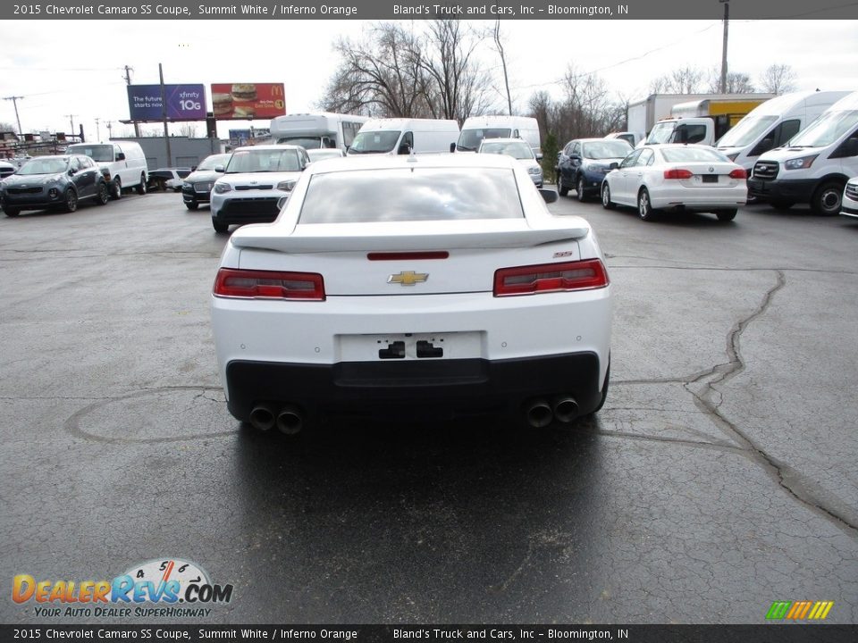 2015 Chevrolet Camaro SS Coupe Summit White / Inferno Orange Photo #19