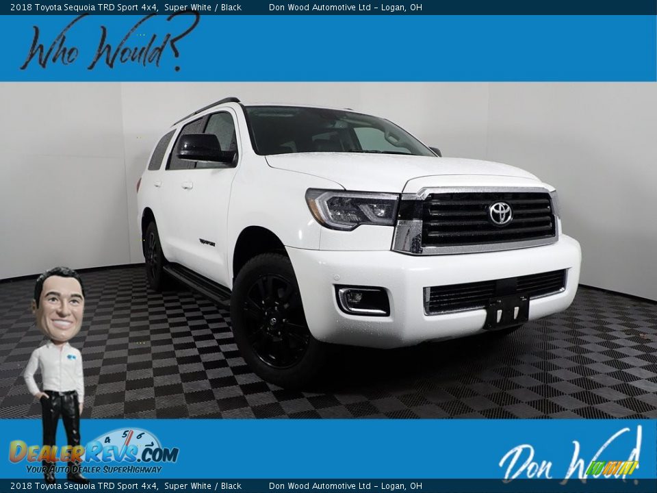 2018 Toyota Sequoia TRD Sport 4x4 Super White / Black Photo #1
