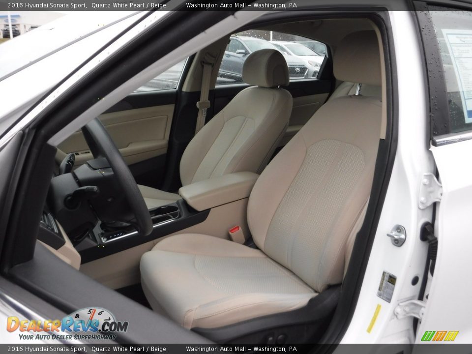 2016 Hyundai Sonata Sport Quartz White Pearl / Beige Photo #10