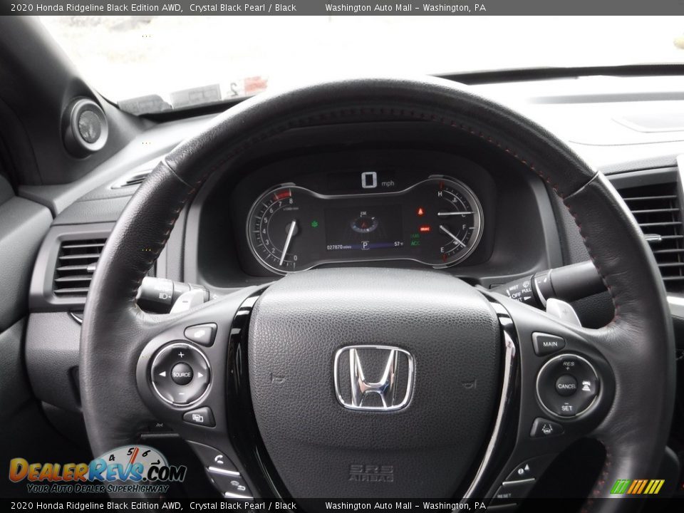 2020 Honda Ridgeline Black Edition AWD Steering Wheel Photo #32