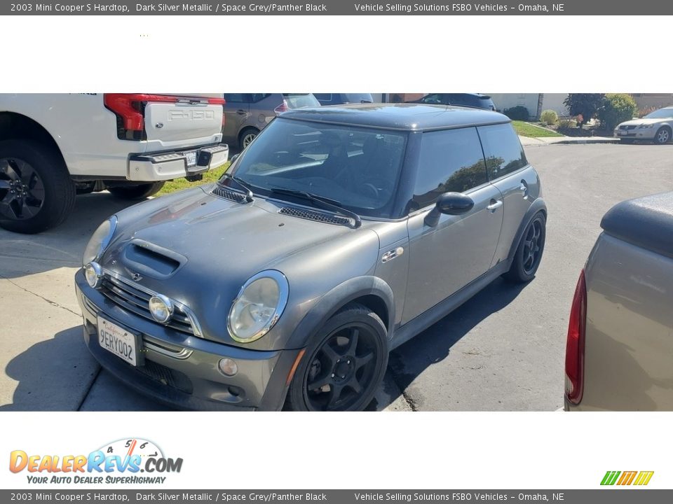 2003 Mini Cooper S Hardtop Dark Silver Metallic / Space Grey/Panther Black Photo #1