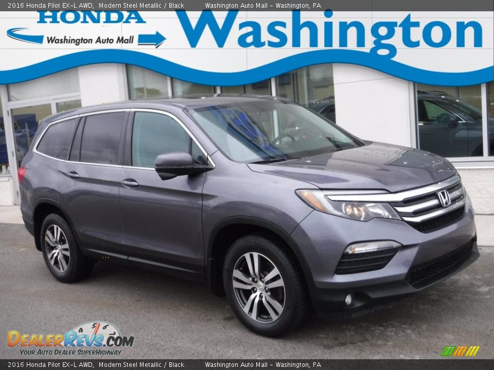2016 Honda Pilot EX-L AWD Modern Steel Metallic / Black Photo #1