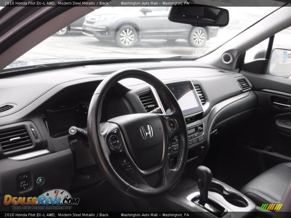 2016 Honda Pilot EX-L AWD Modern Steel Metallic / Black Photo #12