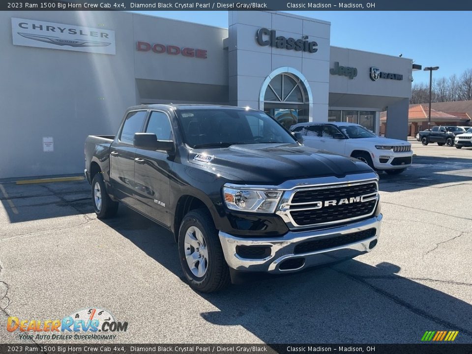 2023 Ram 1500 Big Horn Crew Cab 4x4 Diamond Black Crystal Pearl / Diesel Gray/Black Photo #10