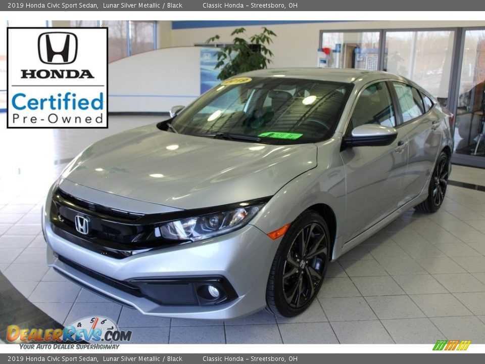 2019 Honda Civic Sport Sedan Lunar Silver Metallic / Black Photo #1
