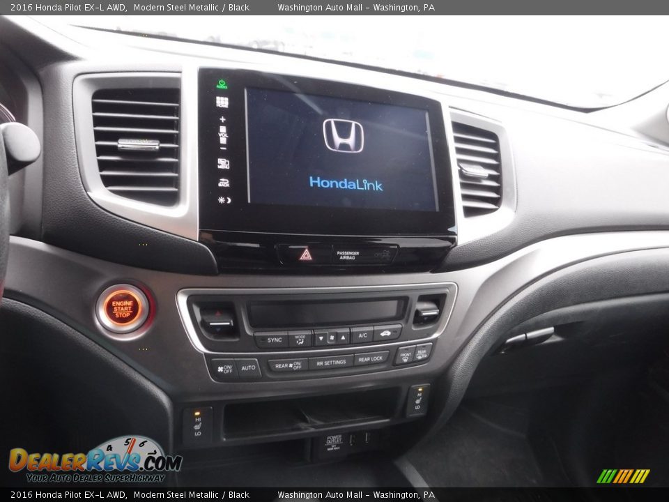 2016 Honda Pilot EX-L AWD Modern Steel Metallic / Black Photo #16