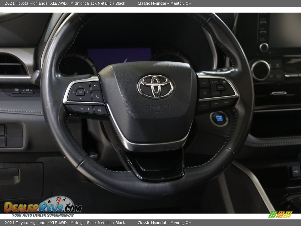 2021 Toyota Highlander XLE AWD Midnight Black Metallic / Black Photo #7