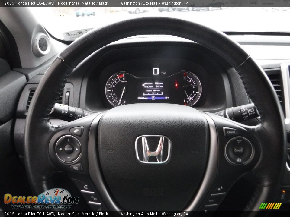 2016 Honda Pilot EX-L AWD Modern Steel Metallic / Black Photo #23