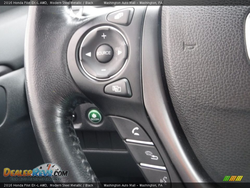 2016 Honda Pilot EX-L AWD Modern Steel Metallic / Black Photo #24