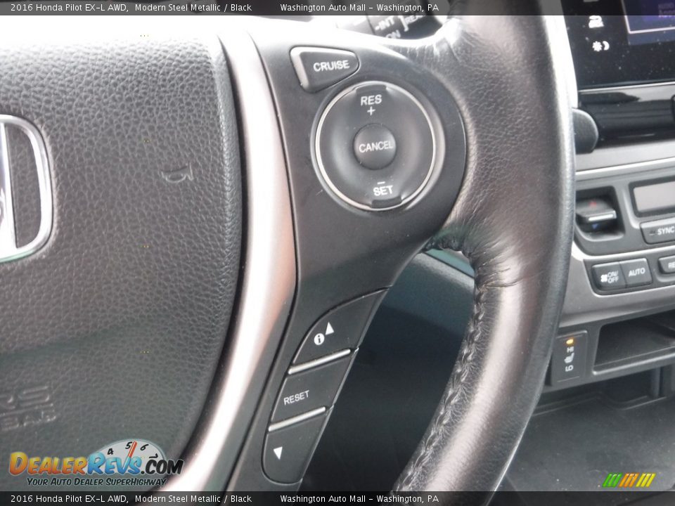 2016 Honda Pilot EX-L AWD Modern Steel Metallic / Black Photo #25
